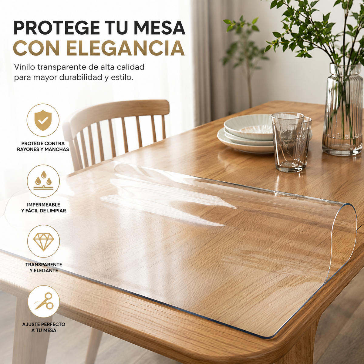 VINIL PLASTICO - PROTEGE TU MESA Y MANTÉNLA COMO NUEVA TODOS LOS DÍAS Store