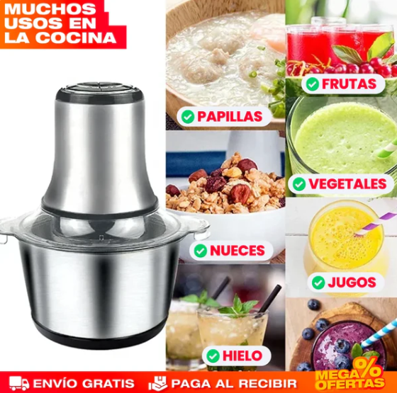 MOLINO PICADOR ELÉCTRICO ACERO INOXIDABLE 🔥2 LITROS🔥 (TAMAÑO GRANDE) Loja Equador