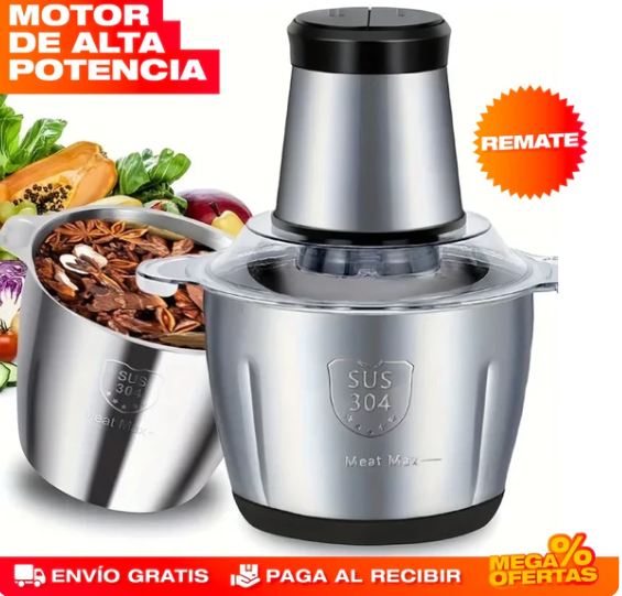 MOLINO PICADOR ELÉCTRICO ACERO INOXIDABLE 🔥2 LITROS🔥 (TAMAÑO GRANDE) Loja Equador